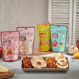 SLIMORE Korean Fruit Chips Set (8 Pouches) – 100% Natural Dried Fruit Snack | Apple, Pear, Cherry Tomato & Seasonal Mandarin | No Sugar, No Additives | NIR Low-Temp Dried _ Made in KOREA